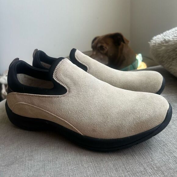 Land's End Men's All Weather Slip On Seude Moccasins Khaki Size 10 B - Picture 5 of 10